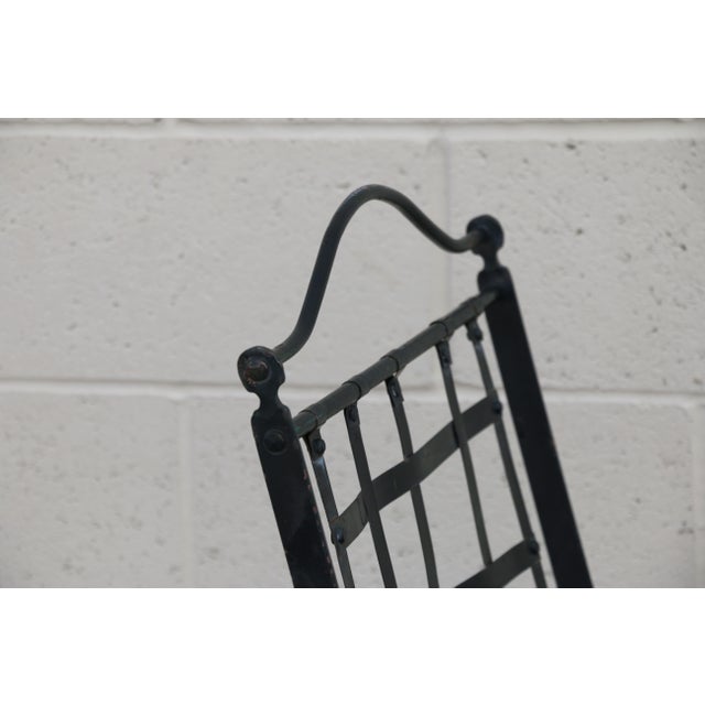 Vintage Set of 4 Hervé Baume French Wrought Iron Folding Patio Chairs, 1970s For Sale - Image 4 of 18