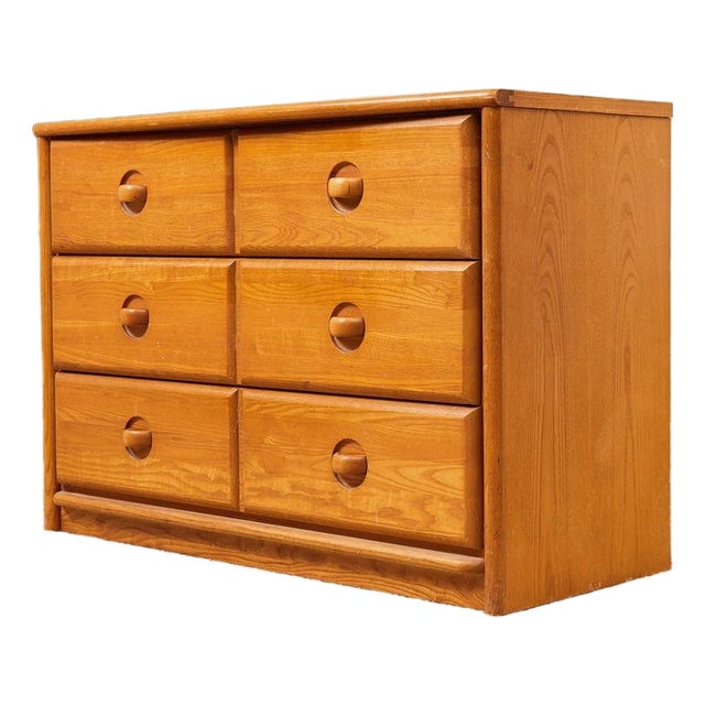 Mid 20th Century Oak Three Drawer Dresser For Sale