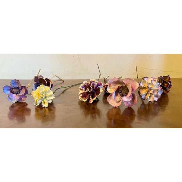 Antique Early 20th Century French Tromp l'Oeil Bouquet of Faux Porcelain Flowers For Sale - Image 4 of 14
