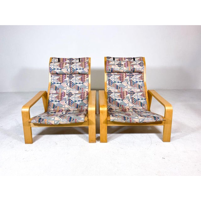 1970s 1970s Mid-Century Pair of Pulkka Lounge Chairs by Ilmari Lappalainen for Asko For Sale - Image 5 of 8