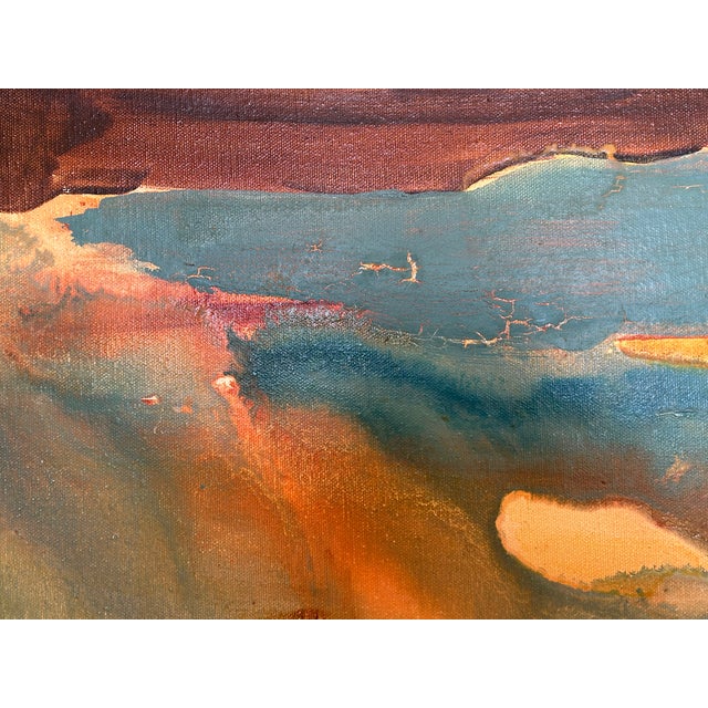 Navajo Wild Land (1973) Abstract Expressionist Landscape Oil Painting by Matthew Diamond For Sale - Image 14 of 14