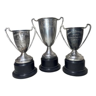 Antique 1930's Sterling Silver & Bronze Lyle Cup Engraved Speaking Trophy Award For Sale