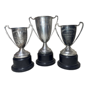 Antique 1930's Sterling Silver & Bronze Lyle Cup Engraved Speaking Trophy Award
