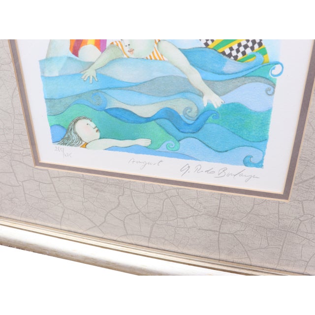 1990s Vintage Graciela Rodo Boulanger Original Hand-Pulled and Signed Lithograph - August For Sale - Image 5 of 12