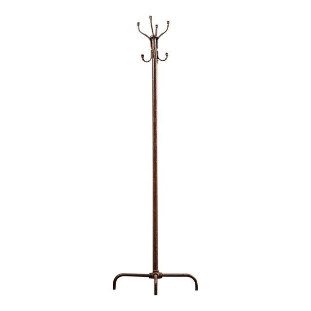 Antique Metal Coat Rack in Brown For Sale