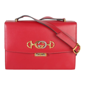 Red Smooth Calfskin Small Zumi Shoulder Flap Bag