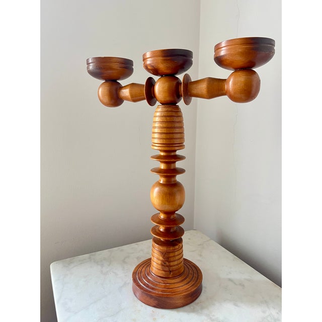 Vintage Scandinavian Wooden Candleholder, Sweden, 1960s For Sale - Image 9 of 9
