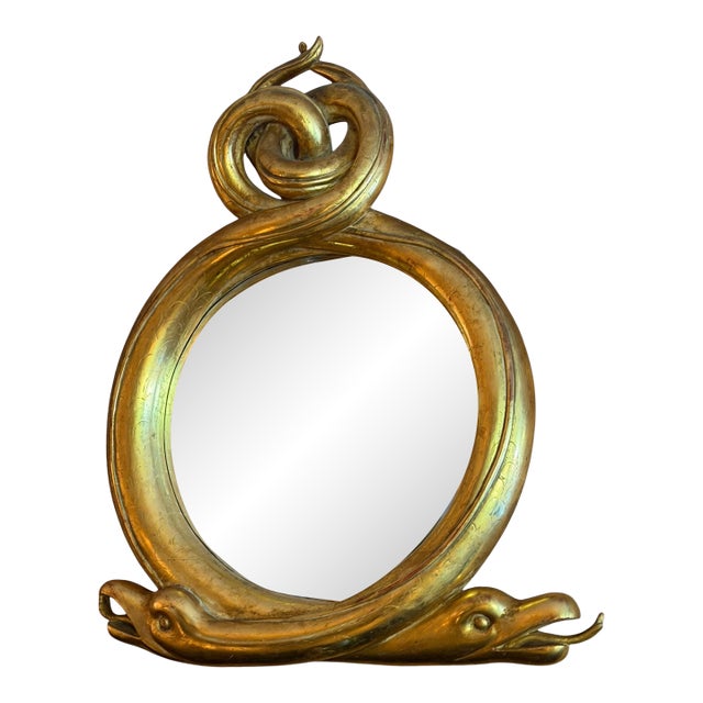 Rose Tarlow Melrose House Giltwood Serpent Mirror For Sale