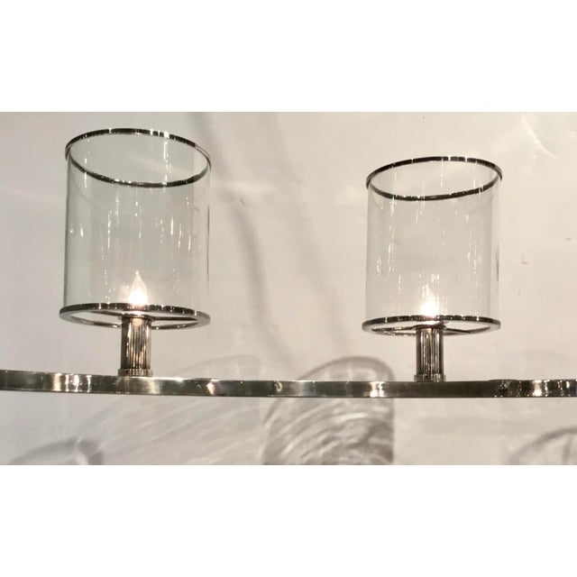 Contemporary Arteriors Modern Silver Metal and Glass Lorena Fixed Chandelier For Sale - Image 3 of 7