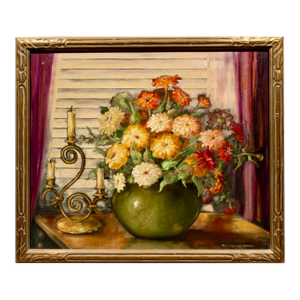 Olivia Pennington (American, 20th Century), Still Life, Oil on Canvas in Plein Air Frame