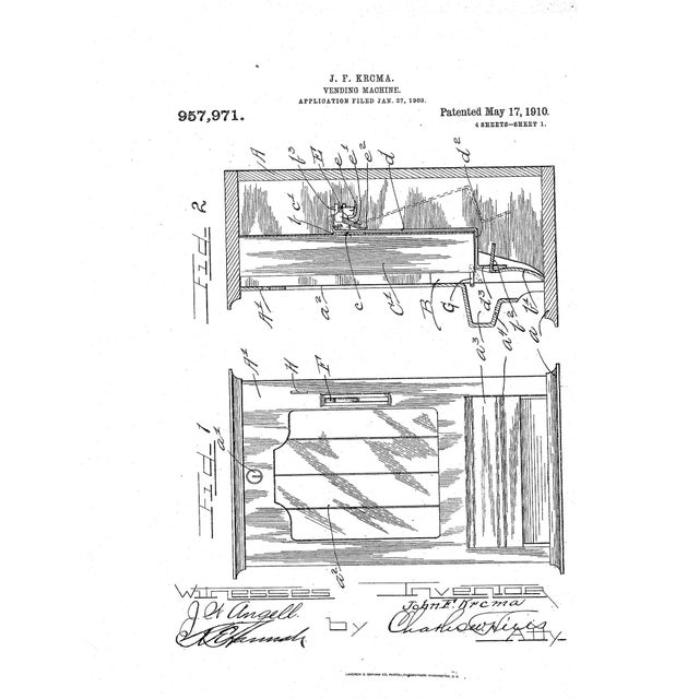 Black Early 20th Century One-Cent Match Vending Machine by Krema For Sale - Image 8 of 8