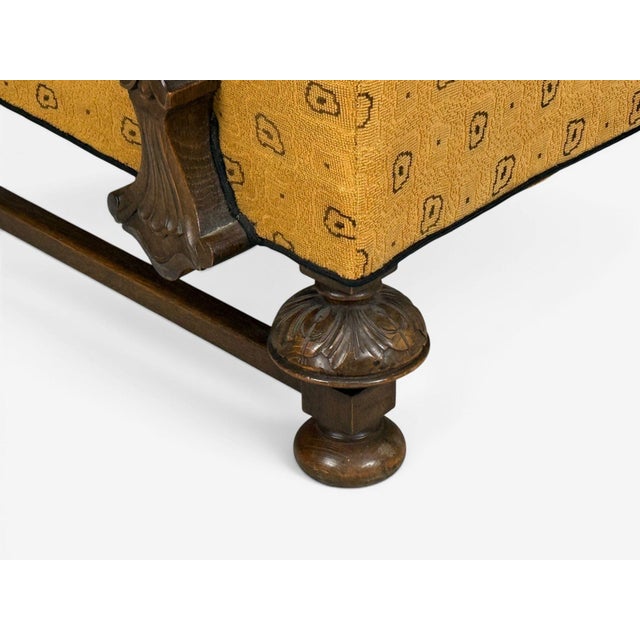 Wood Scandinavian Modern, Lounge Chair, Carved Wood, Fabric, Denmark, 1960s For Sale - Image 7 of 12