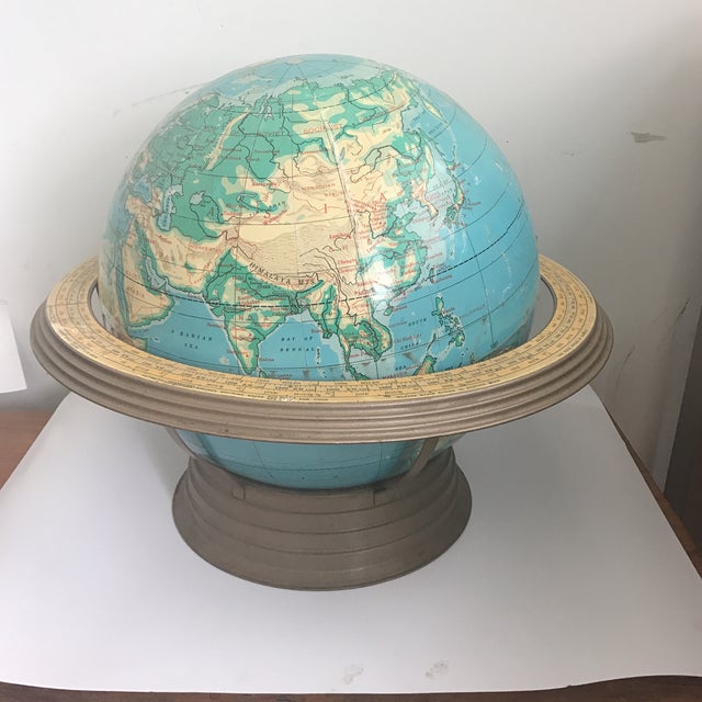 Vintage two part globe. The center seam has been taped (see photos).