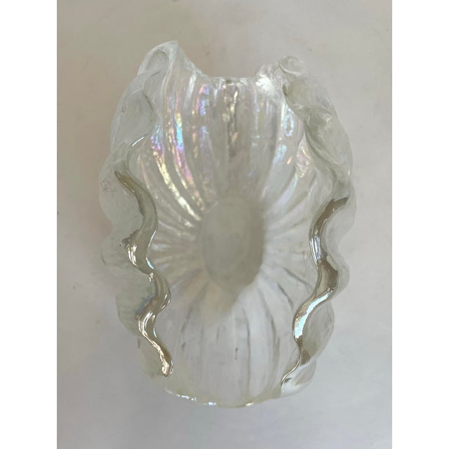 Glass Vintage Iridescent Glass Shell Napkin Holder / Guest Towel Holder For Sale - Image 7 of 10