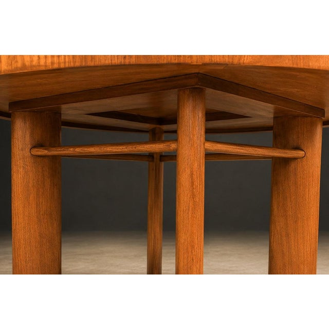 Mid-Century Modern Round Dining Table in Caviúna Wood by Joaquim Tenreiro, Brazil, 1950s For Sale - Image 3 of 18