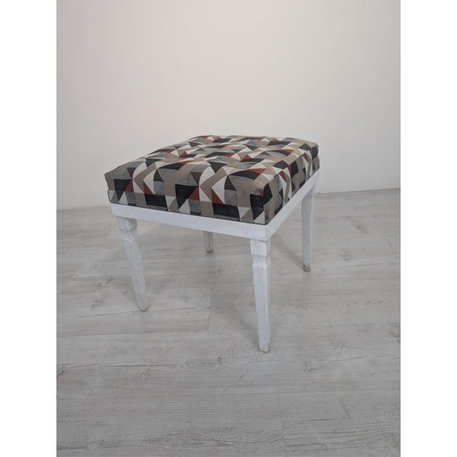Pouf with Ladder in Grey and Brown For Sale - Image 6 of 13