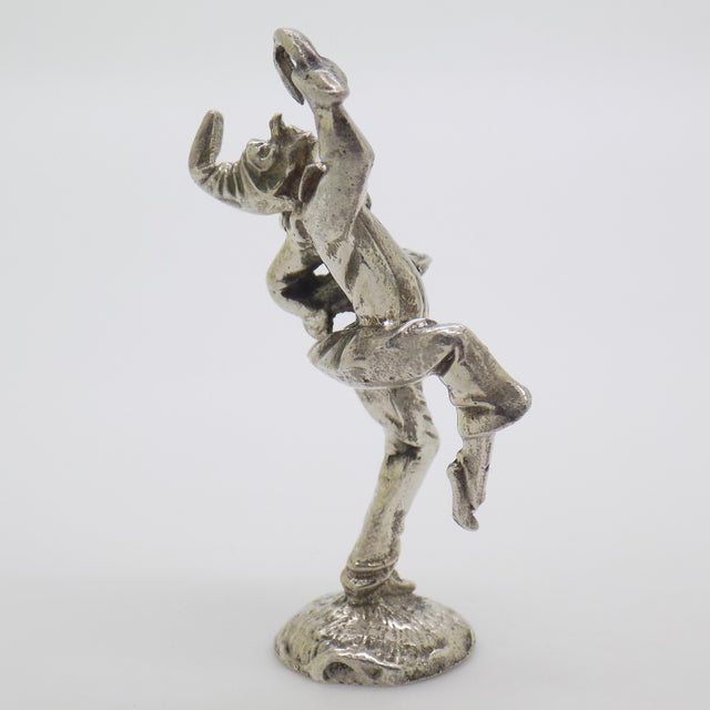 Vintage Italian Handmade Genuine Sterling Silver 925 Pulcinella "Commedia Dell'Arte" Figurine Miniature For Sale - Image 4 of 8