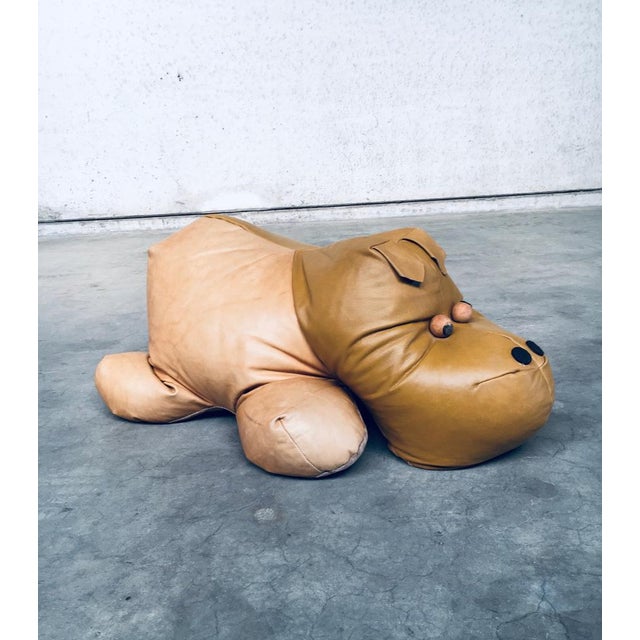 Leather Hippo Hippopotamus Footstool, 1970s For Sale - Image 16 of 16