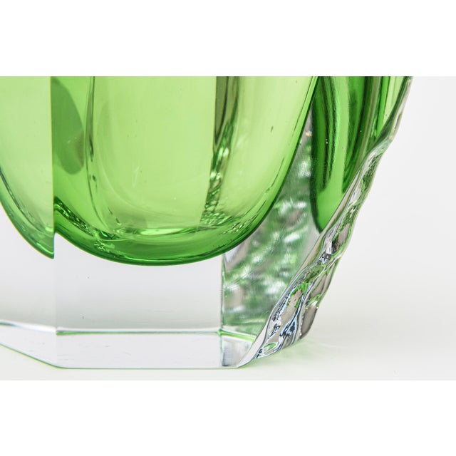Vintage Murano Alessandro Mandruzzato Paddled Glass Sculptural Bows in Light Kelly Green, 1970's For Sale - Image 10 of 12