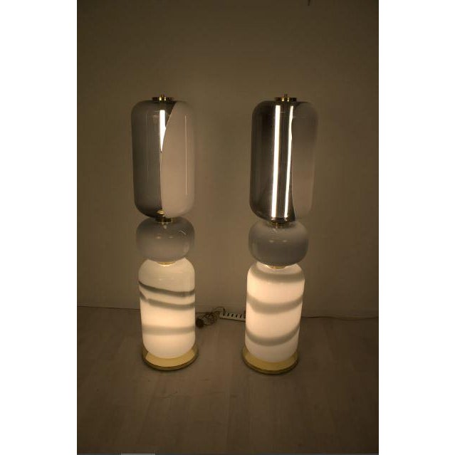 Glass Pair of Murano Glass Floor Lamps, 2000s For Sale - Image 7 of 7
