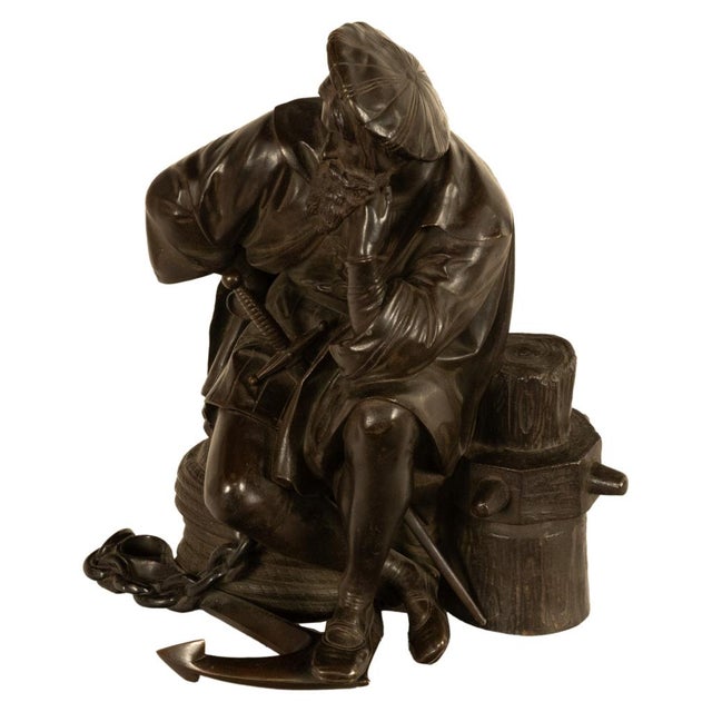 Fine Antique French School Bronze Sculpture Statue of Christopher Columbus 1870 For Sale - Image 4 of 16