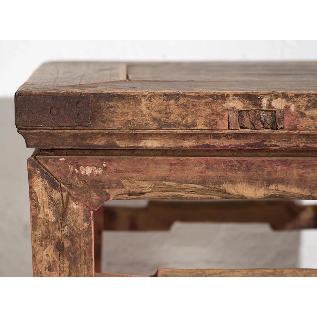 Brown Small Antique Side Table, 1850 For Sale - Image 8 of 9