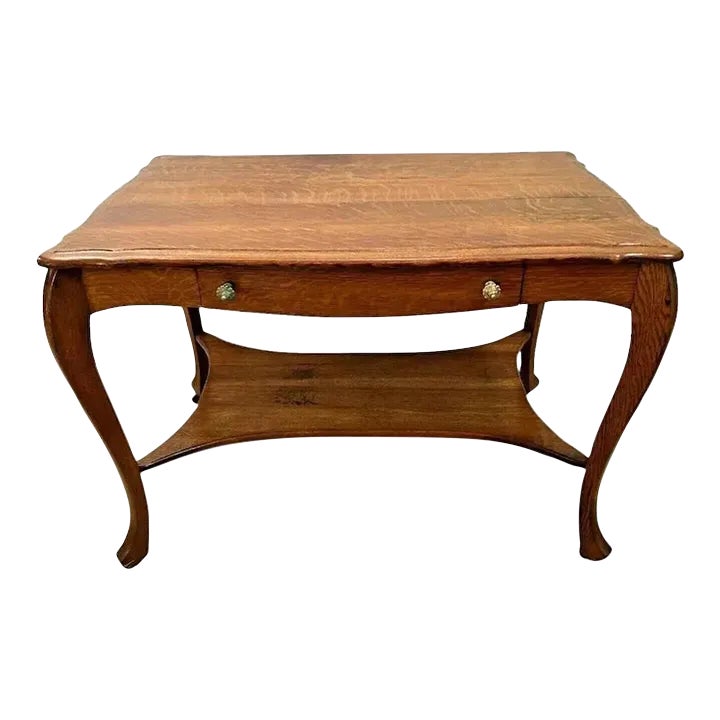 Early 1900s Antique Desk Library Table by Wolverine Mfg One Drawer ...