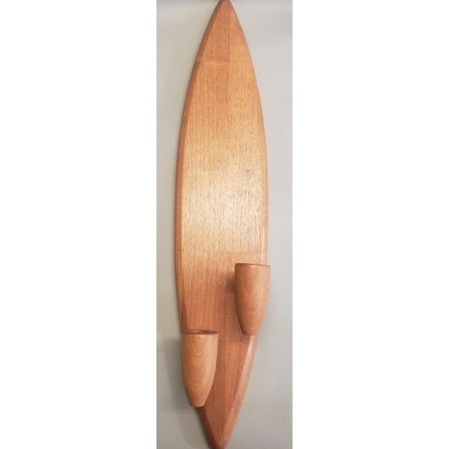 For sale is this triking pair of vintage mid-century modern wooden wall candle sconces by Belart Co. of Mendota,...