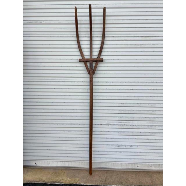 Late 19th Century Large 19th Century Farmhouse Wooden Pitchfork For Sale - Image 5 of 12