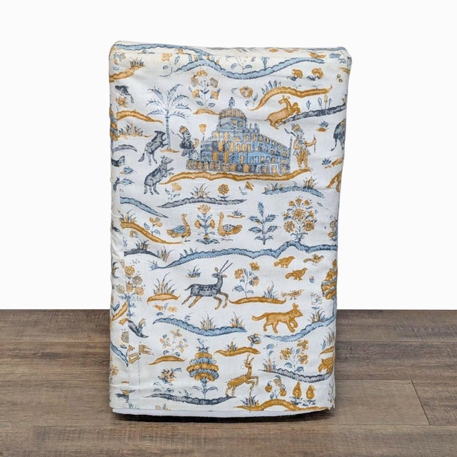 2020s Restoration Hardware Slipcovered Chair With Animal & Nature Print For Sale - Image 5 of 8