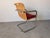 Red Mid Century Modern Harvey Probber Style Chrome & Cane Cantilever Arm Chairs For Sale - Image 8 of 17