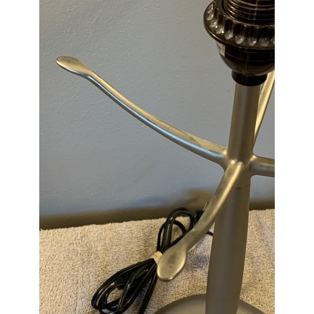 Michael Graves Vintage Michael Graves Modern Brushed Nickel Table Lamp Base For Sale - Image 4 of 10