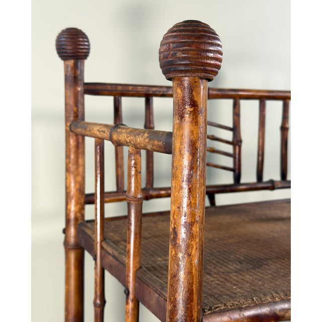 Chinoiserie Diminutive Antique Bamboo Etagere Small 3 Shelf Bookshelf For Sale - Image 3 of 11