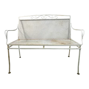 Vintage Salterini Style Wrought Iron Garden Patio Settee