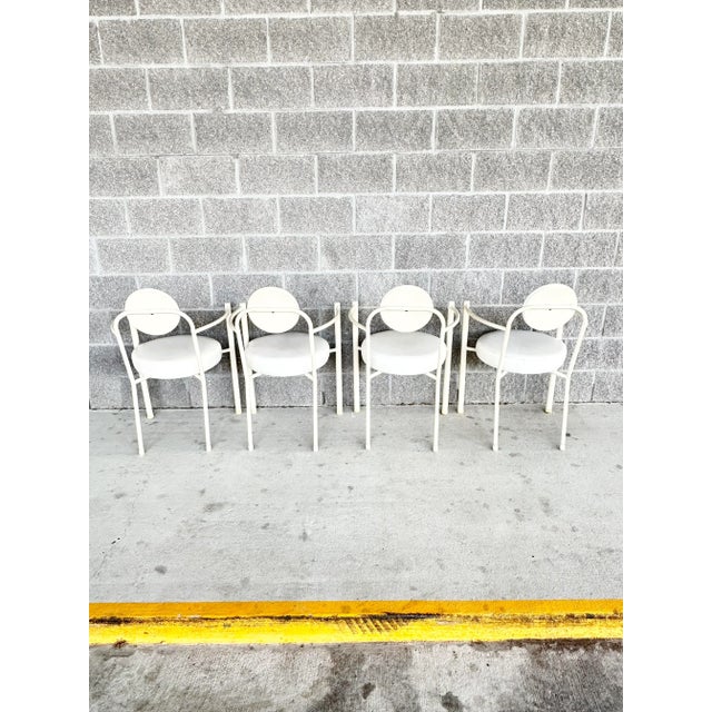 Vintage Postmodern Memphis Style Arm Chairs by Amisco-Set of 4 For Sale - Image 9 of 13