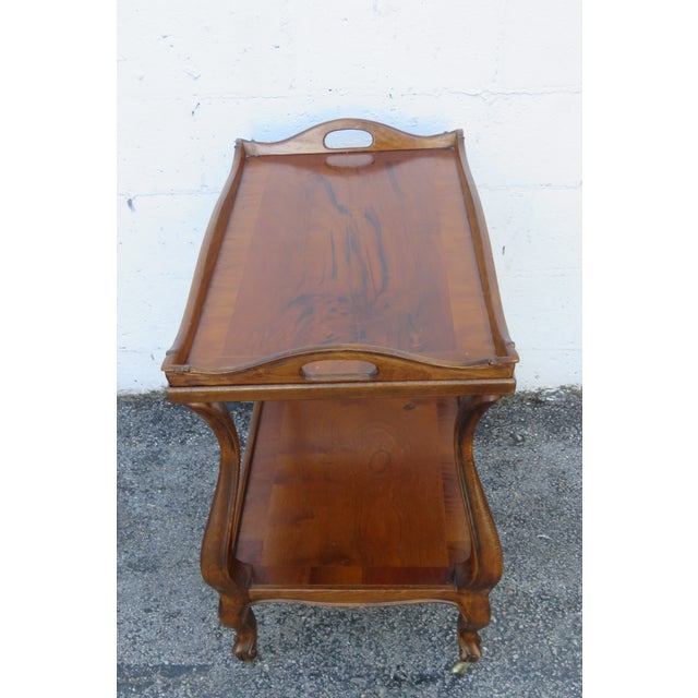 Two Tiers Bar Server Tea Coffee Cart With Removable Tray 6283 For Sale - Image 16 of 18