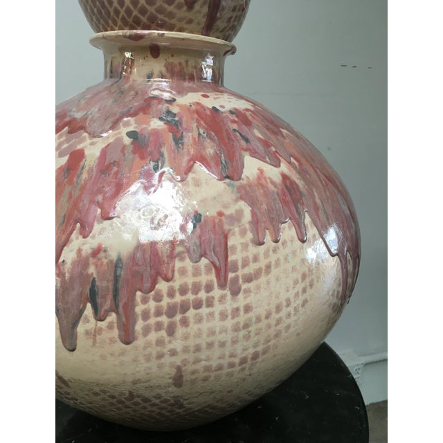 1980s Monumental Postmodern Drip Glaze Ceramic Table Lamp in the Manner of Gary McCloy, Palm Springs Estate For Sale - Image 5 of 12