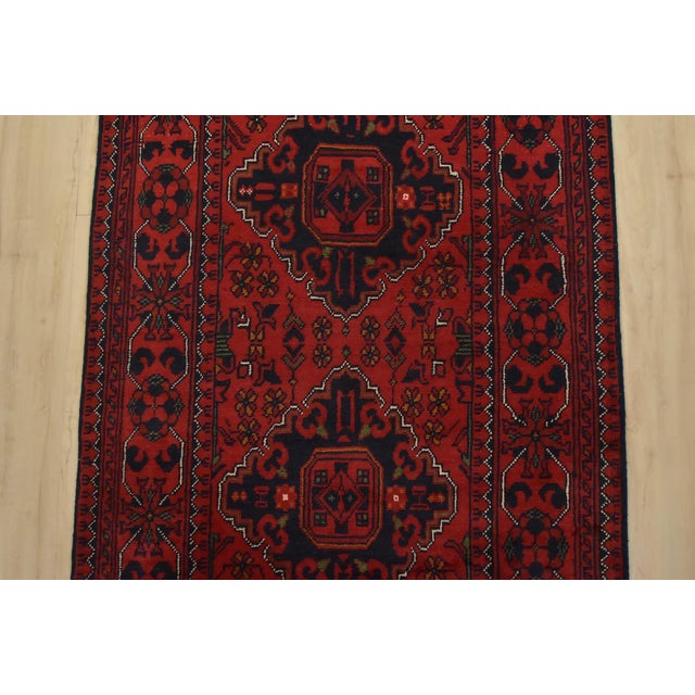 2020s Turkmen Runner 2’6” X 9’5” Red Wool Tribal Hand-Knotted Oriental Rug For Sale - Image 5 of 12