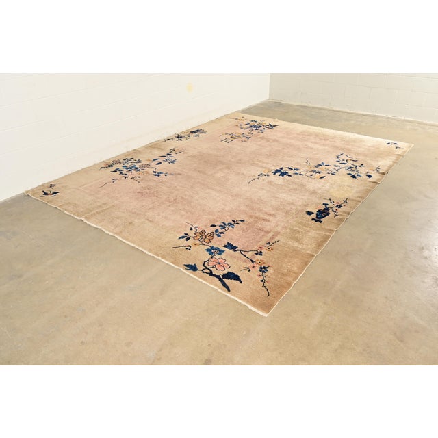 Antique Chinese Art Deco Nichols Hand-Knotted Room Size Wool Rug, Circa 1920s For Sale - Image 4 of 11