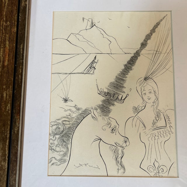 1960’s original “lady and unicorn” etching by Salvador Dali. Signed on plate. Measures 14.5x17.5 framed. Check out my shop...