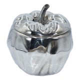 Vintage Silver Plated Pumpkin Ice Bucket by Teghini, Firenze, Italy Circa 1970 For Sale