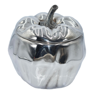 Vintage Silver Plated Pumpkin Ice Bucket by Teghini, Firenze, Italy Circa 1970