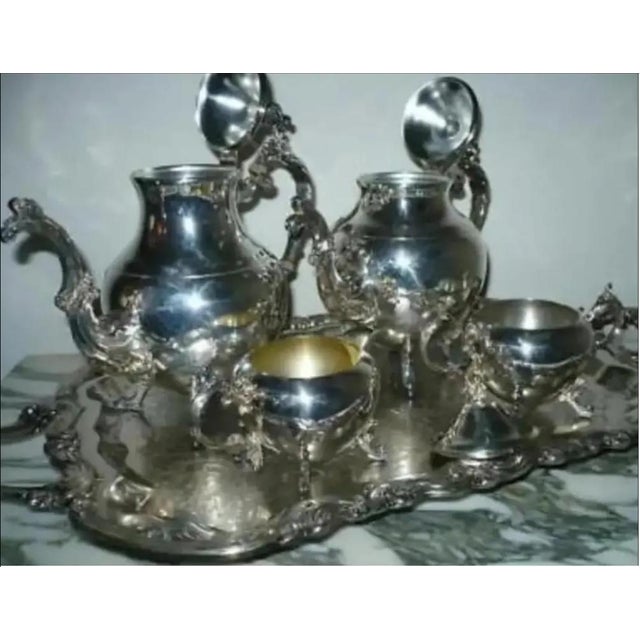 Victorian Vintage F. B. Rogers French Rococo Tea & Coffee Set- 5 Pieces For Sale - Image 3 of 6