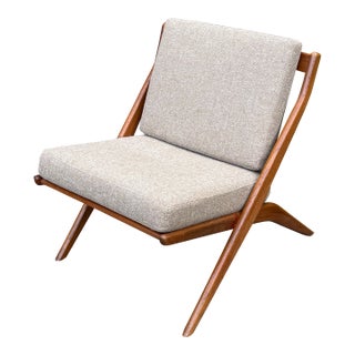 Mid Century Modern Folke Ohlsson "Scissor" Sculpted Chair for Dux For Sale