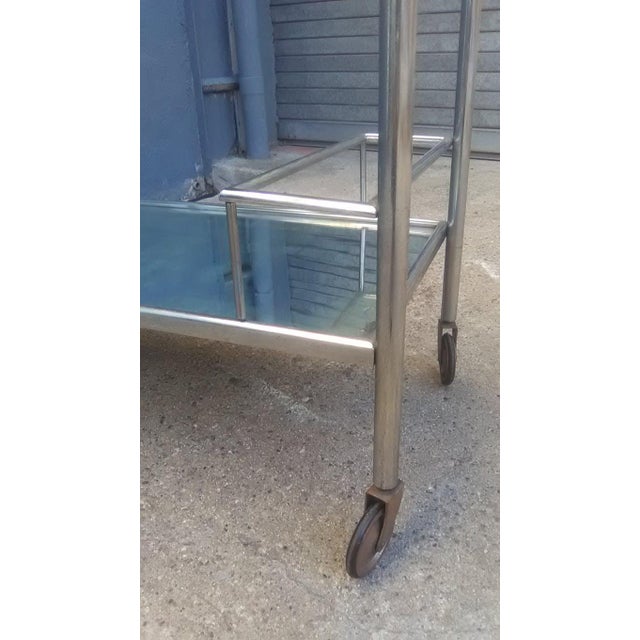 Vintage Chrome Serving Bar Cart For Sale - Image 7 of 11