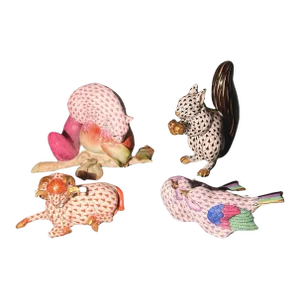 Set of Four Herend Hungary Porcelain Animal Figurines