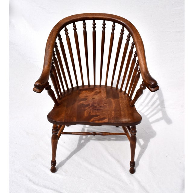 19th C. Windsor Style Accent Chair With Dolphin Head Arms For Sale - Image 12 of 13