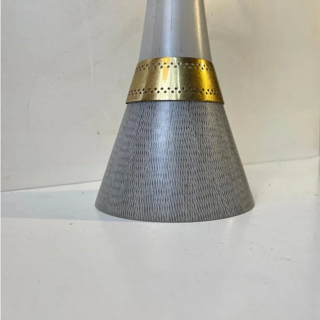 Mid-Century Modern Italian Glass and Brass Pendant Light from Stilnovo, 1950s For Sale - Image 9 of 10