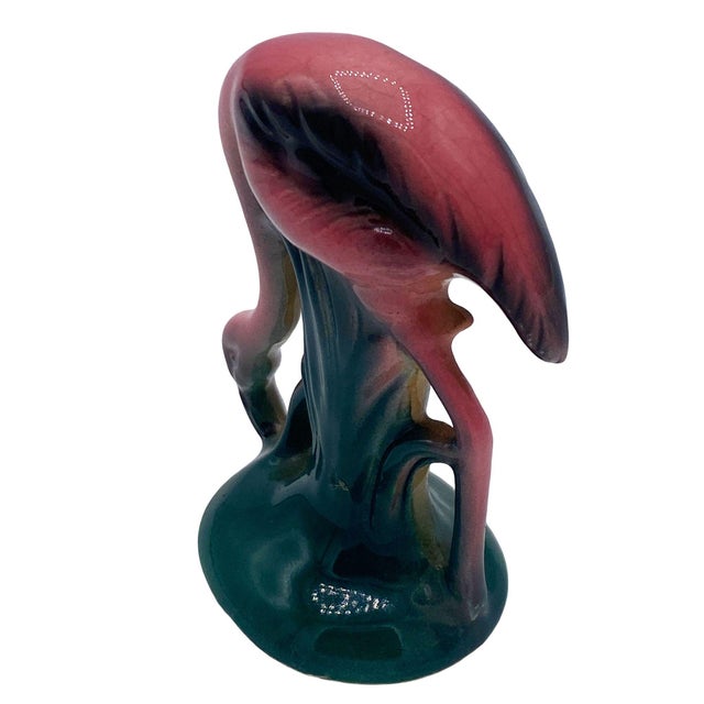 1950s MCM Ceramic Miniature Pink Flamingo Tabletop Statue His & Hers Set by Leftons For Sale - Image 9 of 12
