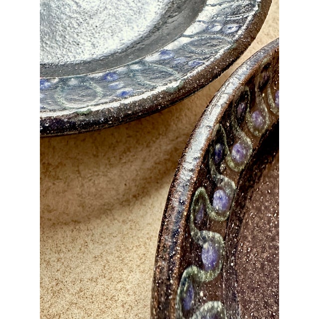 Studio Ceramic Art Plates with Modernist Decor, Germany, 1960s, Set of 2 For Sale - Image 12 of 18